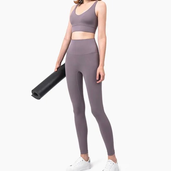 Medium No Front Seam High Waisted Yoga Leggings 7/8 Length - Picture 1 of 8
